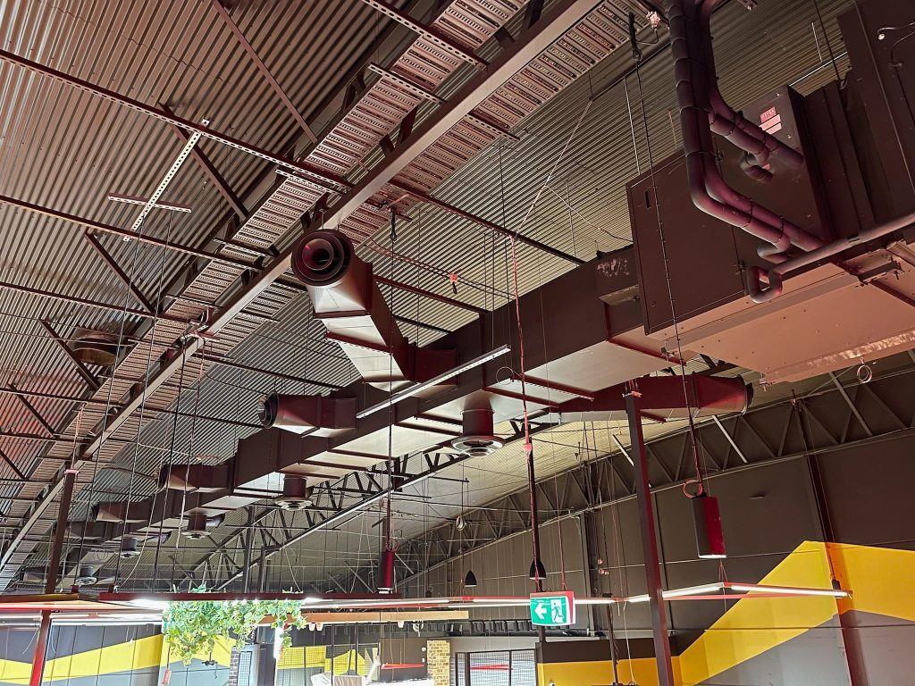 Zone Bowling Duct work painted